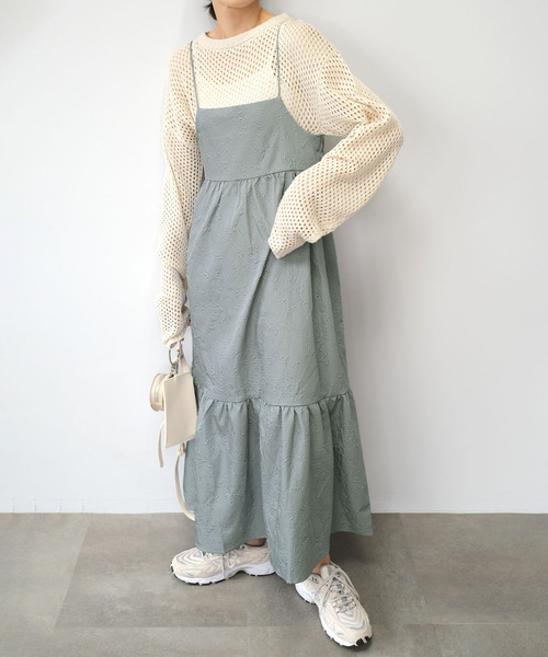 ＡＮＤＪ（アンドジェイ）の「【2022/AW】ふくれジャガードキャミワンピース（ワンピース・レディース・ブラック/ベージュ系その他/ブルー・M）」の22枚目の写真