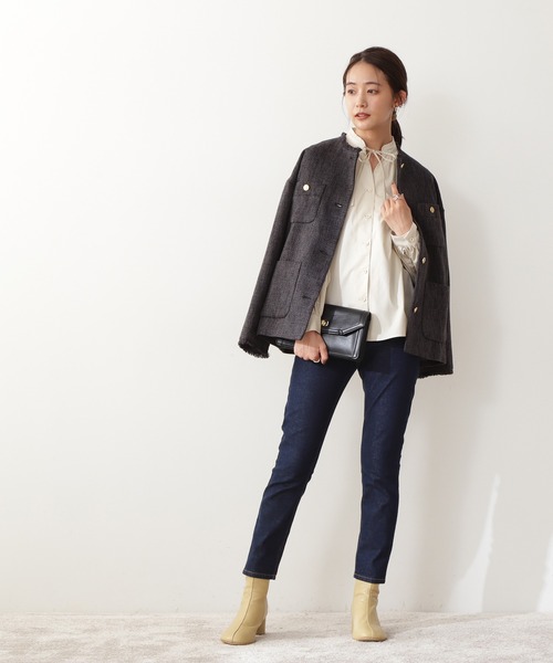 N.（N. Natural Beauty Basic）（エヌエヌナチュラルビューティーベーシック）の「◆コードリボンフリルネックブラウス（シャツ/ブラウス・レディース・クリーム/イエロー/ブラック・MEDIUM）」の11枚目の写真