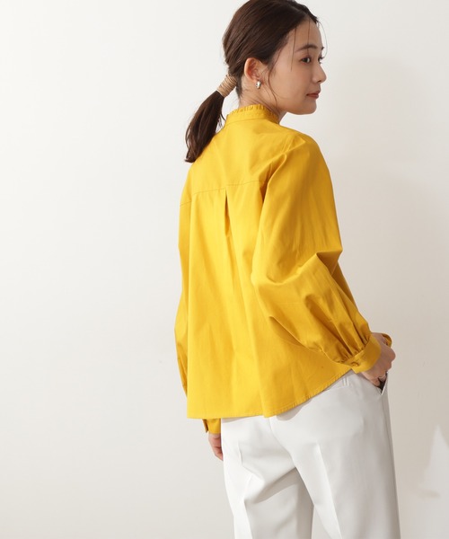 N.（N. Natural Beauty Basic）（エヌエヌナチュラルビューティーベーシック）の「◆コードリボンフリルネックブラウス（シャツ/ブラウス・レディース・クリーム/イエロー/ブラック・MEDIUM）」の5枚目の写真