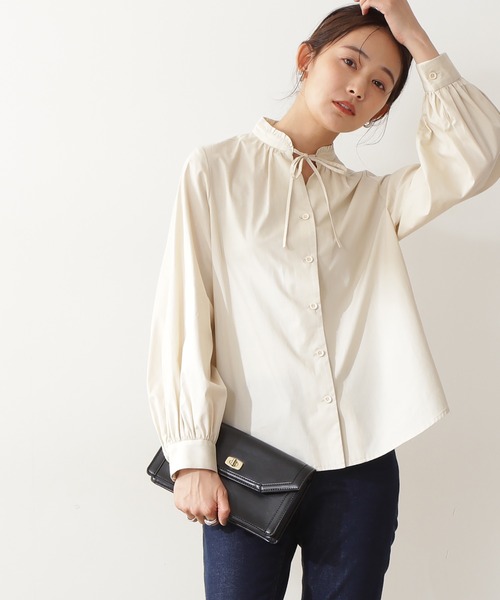 N.（N. Natural Beauty Basic）（エヌエヌナチュラルビューティーベーシック）の「◆コードリボンフリルネックブラウス（シャツ/ブラウス・レディース・クリーム/イエロー/ブラック・MEDIUM）」の18枚目の写真