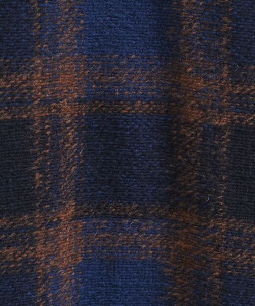 COLLAGE GALLARDAGALANTE（コラージュガリャルダガランテ）の「トレンドのチェック柄/軽量/イタリアンスライバーチェックコート/手洗い可（ノーカラーコート・レディース・ブラウン/ネイビー/グレー・FREE）」の8枚目の写真