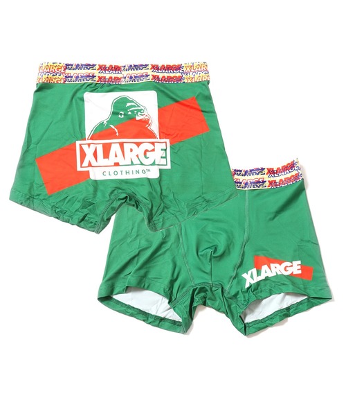 XLARGE(エクストララージ)の「XLARGE/エクストララージ 2tone color ボクサーパンツ(ボクサーパンツ・メンズ・グリーン/パープル・L/XL/M)」の1枚目の写真