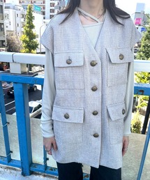 ＪＵＧＬＡＮＳ | ☆ クラシックなムード漂う。ツイードスリーブレスジャケット　30819A331(ベスト)