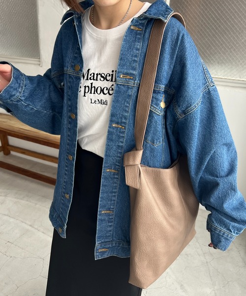 DISCOAT（ディスコート）の「【定番アイテム/WEB限定】ノットハンドルフラットショルダーバッグ（ショルダーバッグ・レディース・ブラック/アイボリー/グレイッシュベージュ・FREE）」の14枚目の写真