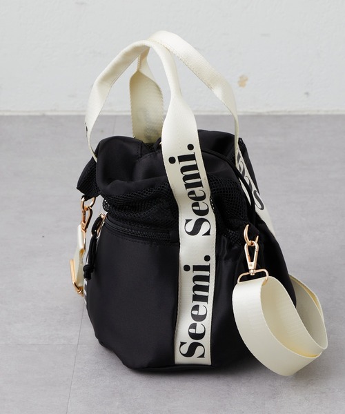 Seemi. byNICECLAUP（ シーミーバイナイスクラップ）の「【Seemi】Seemi.巾着トートBAG（トートバッグ・レディース・アイボリー/ブラック・FREE）」の19枚目の写真