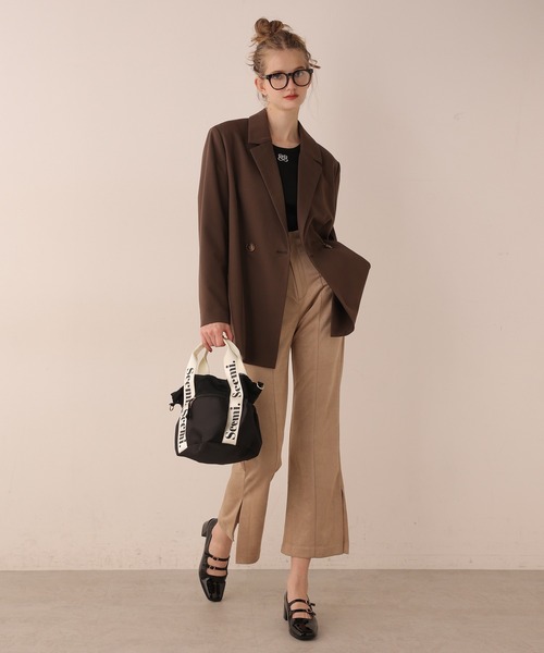 Seemi. byNICECLAUP（ シーミーバイナイスクラップ）の「【Seemi】Seemi.巾着トートBAG（トートバッグ・レディース・アイボリー/ブラック・FREE）」の6枚目の写真