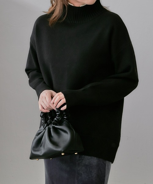 Lui's（ルイス）の「ギャザーハンドルミニバッグ（ハンドバッグ・レディース・ブラック・FREE）」の6枚目の写真