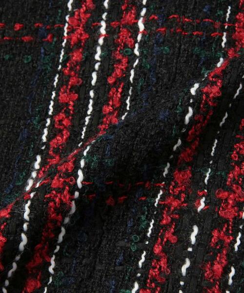 coen（コーエン）の「ショートツイードジャケット（セットアップ対応）（ノーカラージャケット・レディース・ダークグリーン/ブラック・L/M）」の22枚目の写真