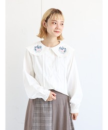 ehka sopo | 【くらはしれい】襟刺繍ブラウス(シャツ/ブラウス)