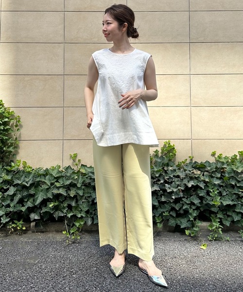 UNFILO(アンフィーロ)の「【ストレッチ/洗える】出会えるパンツ ワイド(その他パンツ・レディース・アイボリー系/ライトグリーン系/ライトグレー系/ブラウン系/ダルブルー系/ブラック系/ライトイエロー系/ローズ系/レッド系・LARGE/MEDIUM/X-SMALL/SMALL)」の7枚目の写真
