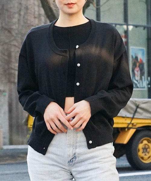 roial（ロイアル）の「CARDIGAN/ROIAL(ロイアル）カーディガン（カーディガン/ボレロ・レディース・ブルー/アイボリー/ブラック/ライトイエロー・MEDIUM/SMALL）」の17枚目の写真