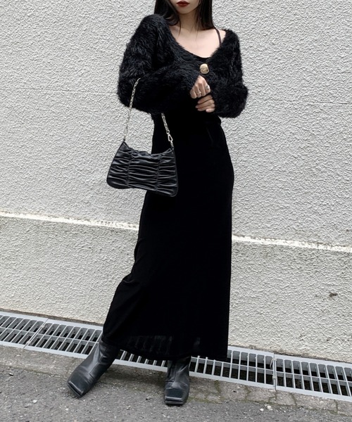 LVEU.(ラブユ.)の「【LVEU.】3wayシャーリングチェーンバッグ / バッグ 鞄 BAG ショルダー ハンドバッグ チェーン ミニ 合皮 合皮 ブラック ZOZOTOWN限定(ハンドバッグ・レディース・ブラック・FREE)」の4枚目の写真