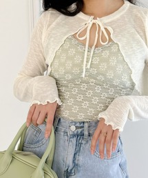【23S/S 春夏新作】フラワーデザインカップ付きインナーキャミ