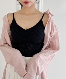 【23S/S 春夏新作】フラワーデザインカップ付きインナーキャミ