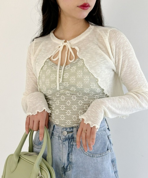 Loueme(ルエム)の「【23S/S 春夏新作】フラワーデザインカップ付きインナーキャミ(キャミソール・レディース・ラベンダー/ライトグリーン/アイボリー/ライトブルー/ブラック・FREE)」の16枚目の写真