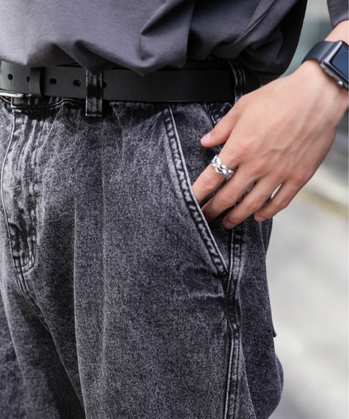 WEGO（ウィゴー）の「WEGO/ケミカルバギーパンツ（デニムパンツ・メンズ・スカイブルー/ブラック系その他・MEDIUM/LARGE）」の12枚目の写真