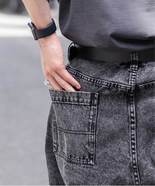 WEGO（ウィゴー）の「WEGO/ケミカルバギーパンツ（デニムパンツ・メンズ・スカイブルー/ブラック系その他・MEDIUM/LARGE）」の11枚目の写真