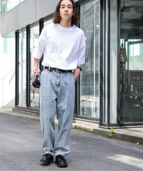 WEGO（ウィゴー）の「WEGO/ケミカルバギーパンツ（デニムパンツ・メンズ・スカイブルー/ブラック系その他・MEDIUM/LARGE）」の13枚目の写真