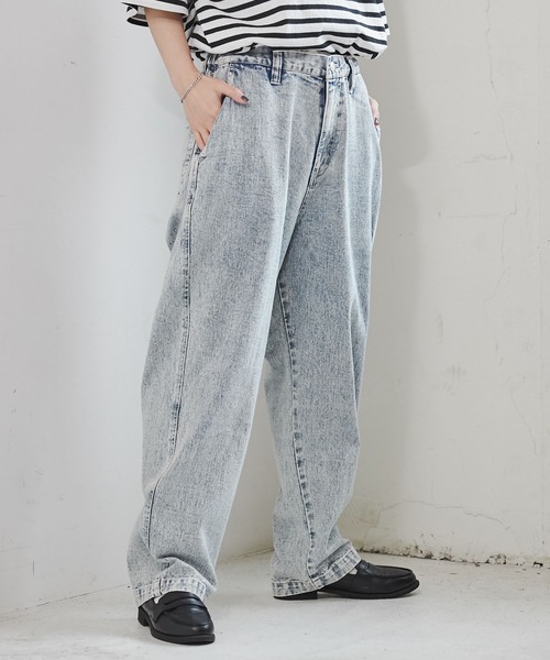 WEGO（ウィゴー）の「WEGO/ケミカルバギーパンツ（デニムパンツ・メンズ・スカイブルー/ブラック系その他・MEDIUM/LARGE）」の18枚目の写真