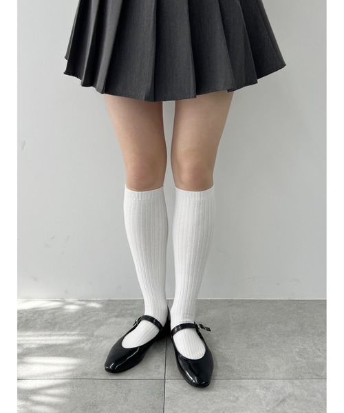 PHILLY（フィリー）の「リブハイソックス（ソックス/靴下・レディース・ブラック/グレー/ベージュ/ホワイト・FREE）」の2枚目の写真
