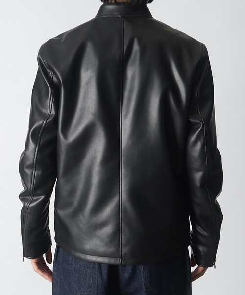 THE SHOP TK （ザ ショップ ティーケー ）の「◆フェイクレザーシングルライダース（ライダースジャケット・メンズ・ブラック・03/02/04）」の4枚目の写真
