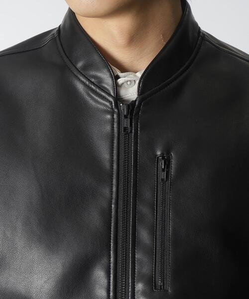 THE SHOP TK （ザ ショップ ティーケー ）の「◆フェイクレザーシングルライダース（ライダースジャケット・メンズ・ブラック・03/02/04）」の5枚目の写真