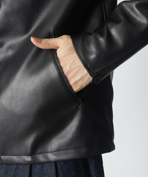THE SHOP TK （ザ ショップ ティーケー ）の「◆フェイクレザーシングルライダース（ライダースジャケット・メンズ・ブラック・03/02/04）」の6枚目の写真