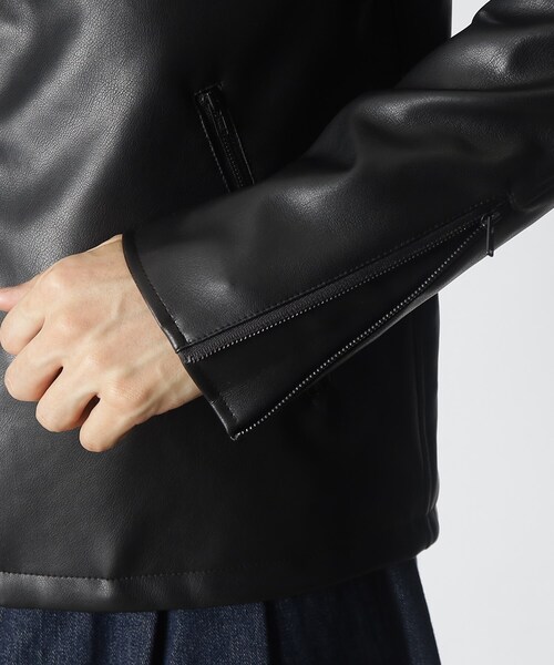 THE SHOP TK （ザ ショップ ティーケー ）の「◆フェイクレザーシングルライダース（ライダースジャケット・メンズ・ブラック・03/02/04）」の7枚目の写真