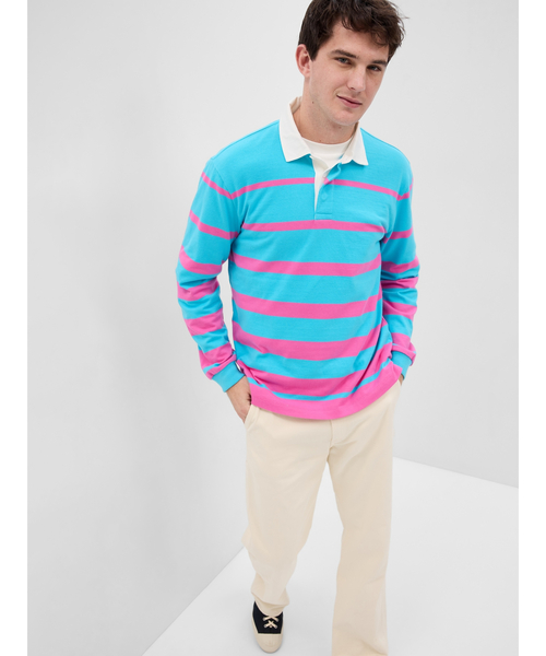 GAP（ギャップ）の「ストライプ ラグビー ポロシャツ（ポロシャツ・メンズ・ブルー系その他2/ブルー系その他/イエロー/ブルー・XS/S/L/XL/M）」の3枚目の写真