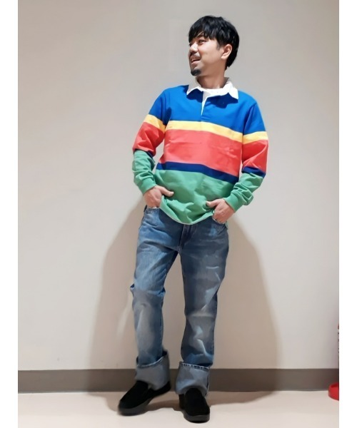 GAP（ギャップ）の「ストライプ ラグビー ポロシャツ（ポロシャツ・メンズ・ブルー系その他2/ブルー系その他/イエロー/ブルー・XS/S/L/XL/M）」の7枚目の写真