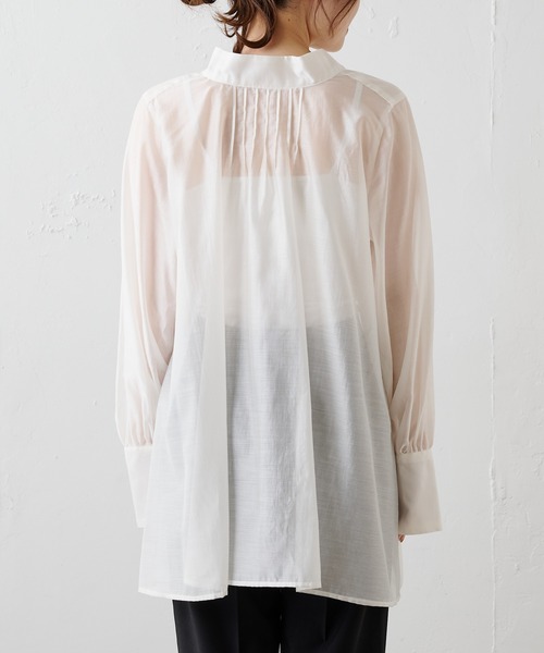 PUAL CE CIN（ピュアルセシン）の「【Du noir】リボン2WAYシアーブラウス（シャツ/ブラウス・レディース・オフホワイト/ブラック・FREE）」の15枚目の写真