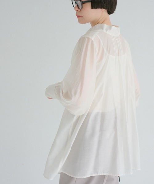 PUAL CE CIN（ピュアルセシン）の「【Du noir】リボン2WAYシアーブラウス（シャツ/ブラウス・レディース・オフホワイト/ブラック・FREE）」の8枚目の写真