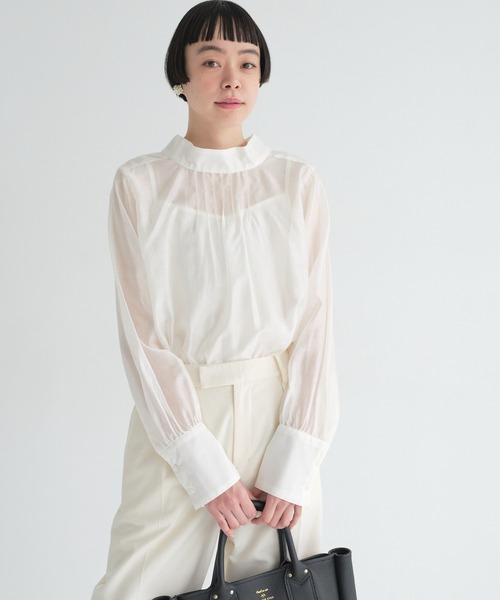 PUAL CE CIN（ピュアルセシン）の「【Du noir】リボン2WAYシアーブラウス（シャツ/ブラウス・レディース・オフホワイト/ブラック・FREE）」の22枚目の写真