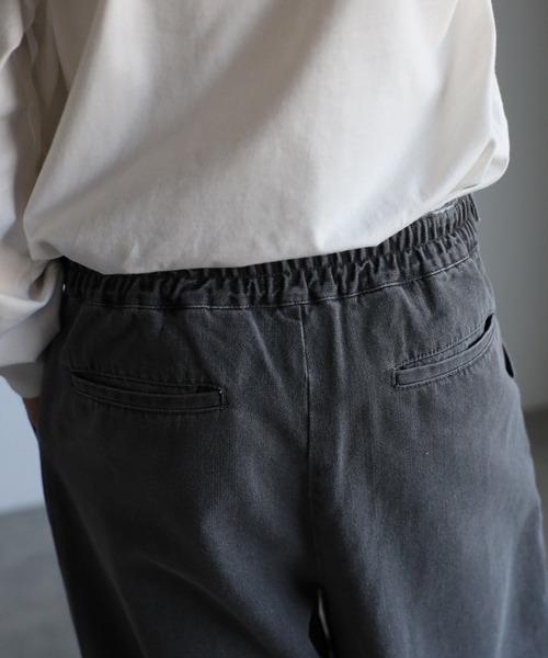 CREARE -LINO-(クレアーレリノ)の「リラックス ワイド ルーズ コットンデニム クロスタック グルカパンツ セットアップ対応 <ユニセックス>(デニムパンツ・メンズ・ブラック/ライトブルー/チャコールグレー/ネイビー・S/M/L)」の18枚目の写真
