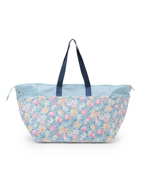 LAURA ASHLEY(ローラアシュレイ)の「【70周年セレブレーティングプリント】チューリップス柄 ショッピングバッグ(エコバッグ/サブバッグ・レディース・ブルー系/ライトパープル・00)」の5枚目の写真
