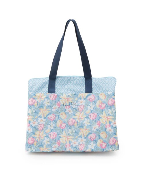 LAURA ASHLEY(ローラアシュレイ)の「【70周年セレブレーティングプリント】チューリップス柄 ショッピングバッグ(エコバッグ/サブバッグ・レディース・ブルー系/ライトパープル・00)」の10枚目の写真