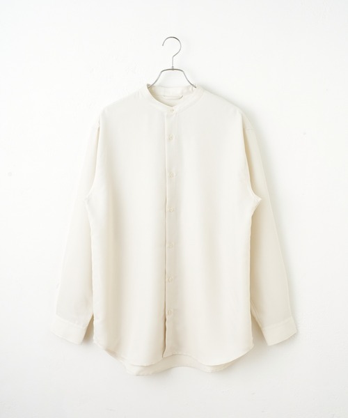 COLONY 2139（コロニートゥーワンスリーナイン）の「ドレープポリバンドカラー長袖シャツ（シャツ/ブラウス・メンズ・ブラック/アイボリー/ブルー・MEDIUM/LARGE）」の22枚目の写真