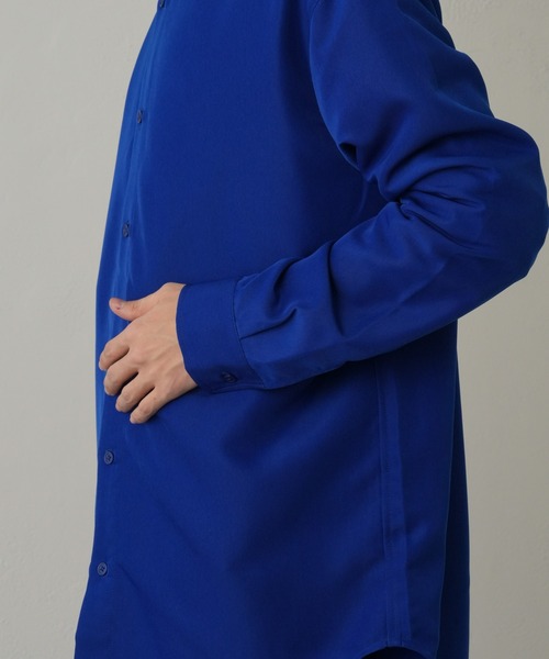 COLONY 2139（コロニートゥーワンスリーナイン）の「ドレープポリバンドカラー長袖シャツ（シャツ/ブラウス・メンズ・ブラック/アイボリー/ブルー・MEDIUM/LARGE）」の13枚目の写真