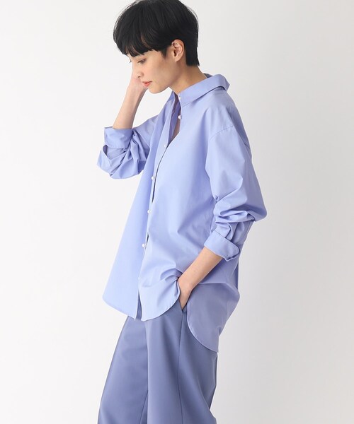 OPAQUE.CLIP(オペークドットクリップ)の「◆パール調ボタンシャツ【guldgan/ガルドギャン】(シャツ/ブラウス・レディース・ホワイト系/ブルー系2/ライトブルー/ブルー系7・38/40)」の10枚目の写真