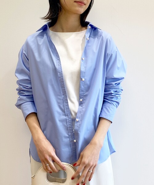 OPAQUE.CLIP(オペークドットクリップ)の「◆パール調ボタンシャツ【guldgan/ガルドギャン】(シャツ/ブラウス・レディース・ホワイト系/ブルー系2/ライトブルー/ブルー系7・38/40)」の16枚目の写真