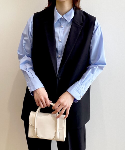 OPAQUE.CLIP(オペークドットクリップ)の「◆パール調ボタンシャツ【guldgan/ガルドギャン】(シャツ/ブラウス・レディース・ホワイト系/ブルー系2/ライトブルー/ブルー系7・38/40)」の20枚目の写真