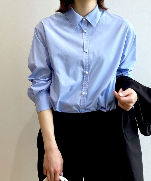 OPAQUE.CLIP(オペークドットクリップ)の「◆パール調ボタンシャツ【guldgan/ガルドギャン】(シャツ/ブラウス・レディース・ホワイト系/ブルー系2/ライトブルー/ブルー系7・38/40)」の21枚目の写真
