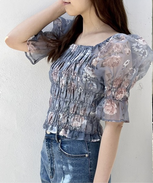 one way（ワンウェイ）の「シアーシャーリングブラウス（シャツ/ブラウス・レディース・ホワイト/ブラック/ベージュ系その他/ブルー系その他/グリーン・FREE）」の13枚目の写真