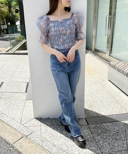 one way（ワンウェイ）の「シアーシャーリングブラウス（シャツ/ブラウス・レディース・ホワイト/ブラック/ベージュ系その他/ブルー系その他/グリーン・FREE）」の11枚目の写真