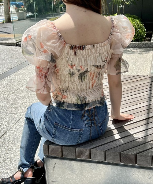 one way（ワンウェイ）の「シアーシャーリングブラウス（シャツ/ブラウス・レディース・ホワイト/ブラック/ベージュ系その他/ブルー系その他/グリーン・FREE）」の10枚目の写真