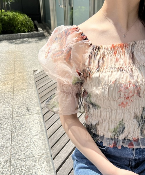 one way（ワンウェイ）の「シアーシャーリングブラウス（シャツ/ブラウス・レディース・ホワイト/ブラック/ベージュ系その他/ブルー系その他/グリーン・FREE）」の12枚目の写真