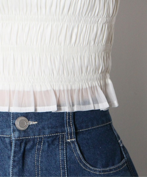 one way（ワンウェイ）の「シアーシャーリングブラウス（シャツ/ブラウス・レディース・ホワイト/ブラック/ベージュ系その他/ブルー系その他/グリーン・FREE）」の19枚目の写真