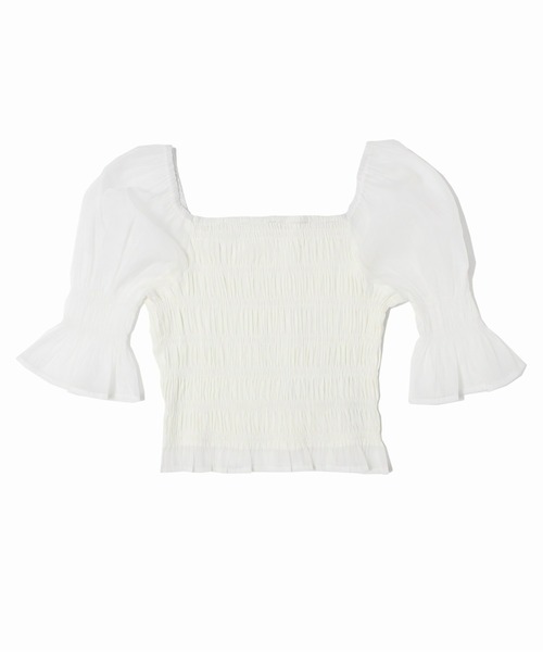 one way（ワンウェイ）の「シアーシャーリングブラウス（シャツ/ブラウス・レディース・ホワイト/ブラック/ベージュ系その他/ブルー系その他/グリーン・FREE）」の15枚目の写真