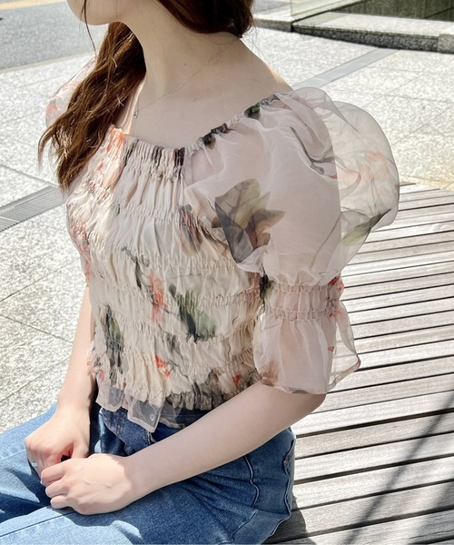 one way（ワンウェイ）の「シアーシャーリングブラウス（シャツ/ブラウス・レディース・ホワイト/ブラック/ベージュ系その他/ブルー系その他/グリーン・FREE）」の14枚目の写真