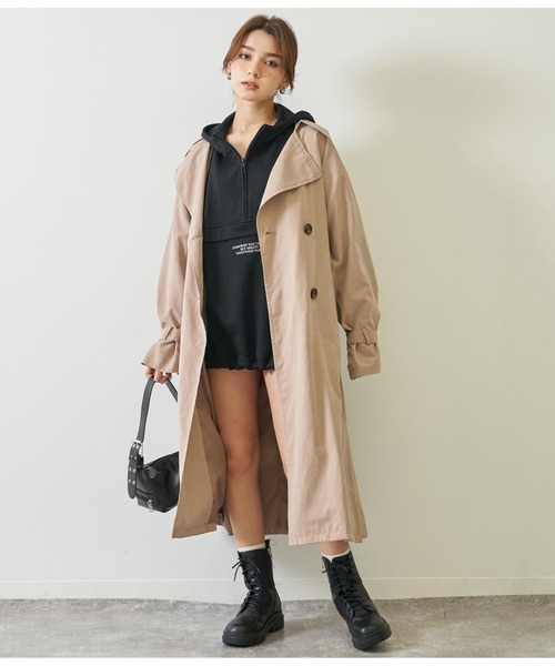 ANAP(アナップ)の「キャンディ袖ビックトレンチコート(トレンチコート・レディース・ベージュ/マスタード/アイボリー・FREE)」の3枚目の写真